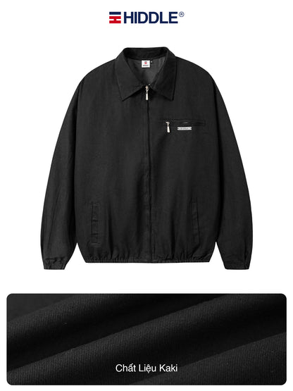 Black jacket with Hiddle logo on a white background