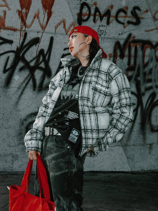 Flannel Double Zip Boxy Jacket