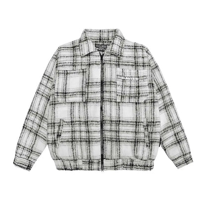 Flannel Double Zip Boxy Jacket