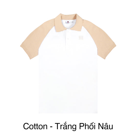 Beige and white long-sleeve shirt on a white background
