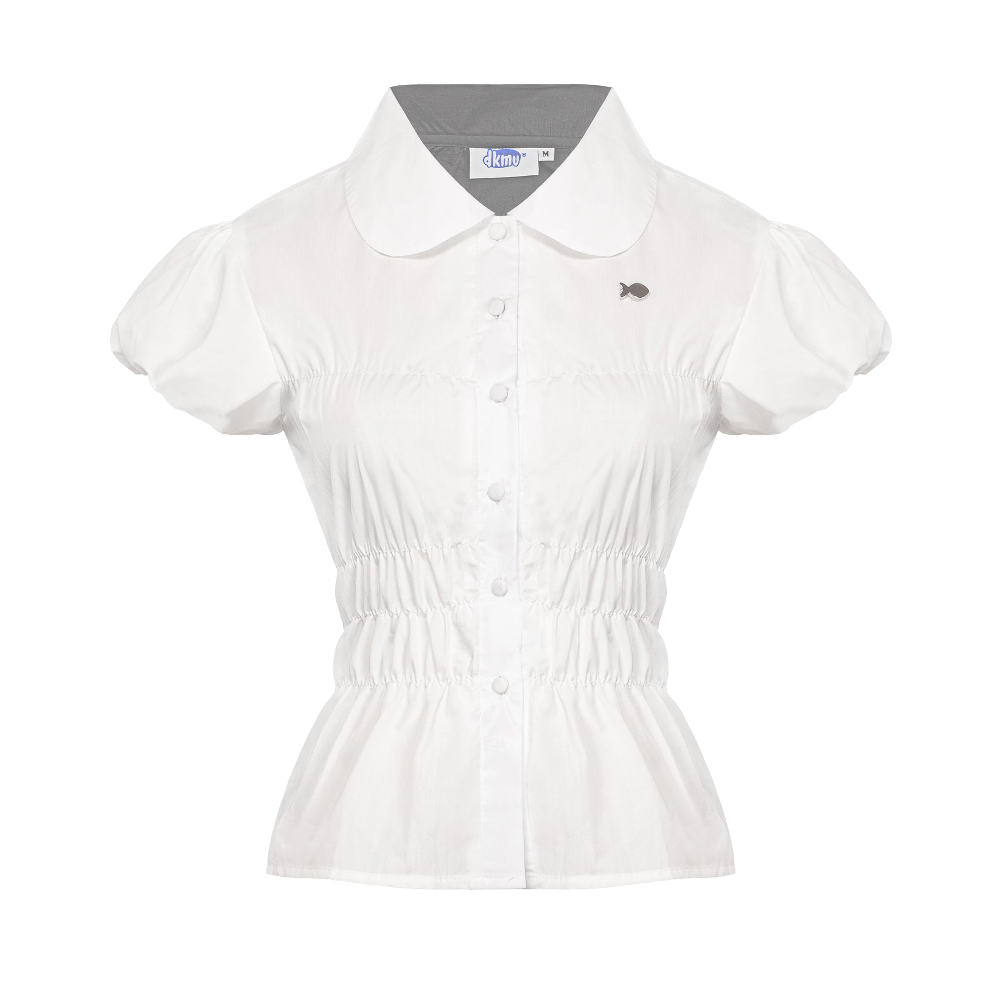 White polo shirt with a collar on a white background