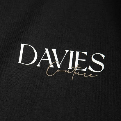 Black background with 'DAVIES Couture' text in white and gold