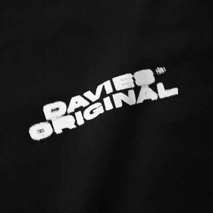 Black shirt with 'DAVIES ORIGINAL' text in white on a black background