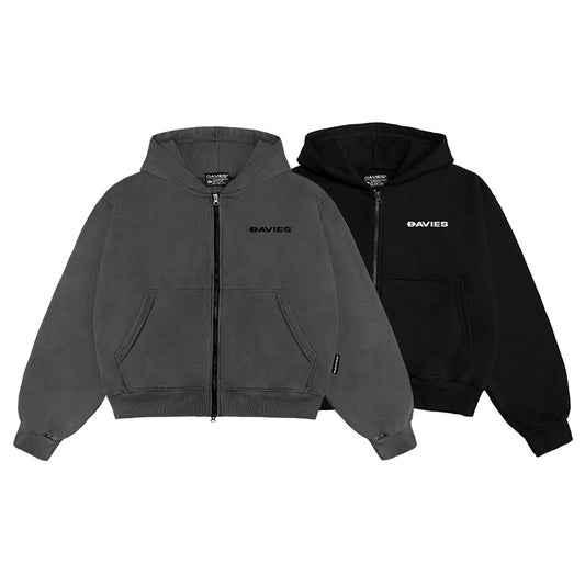 Hoodie Zip Boxy Daviesism Jacket