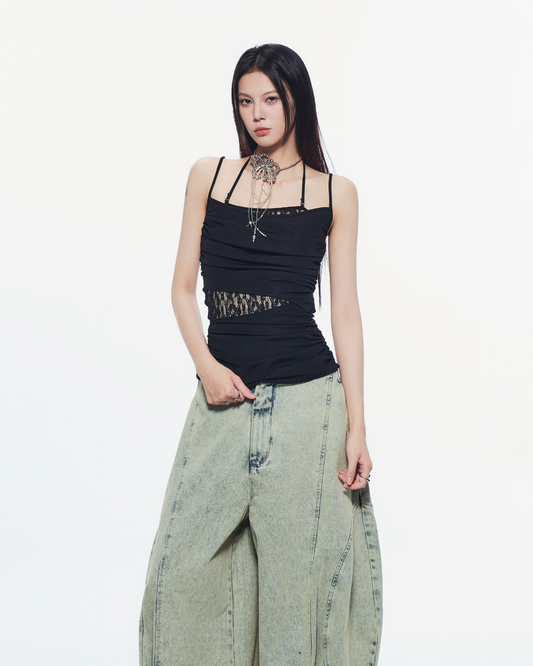 Bunnyhill Concept lace detail sleeveless top – close-up