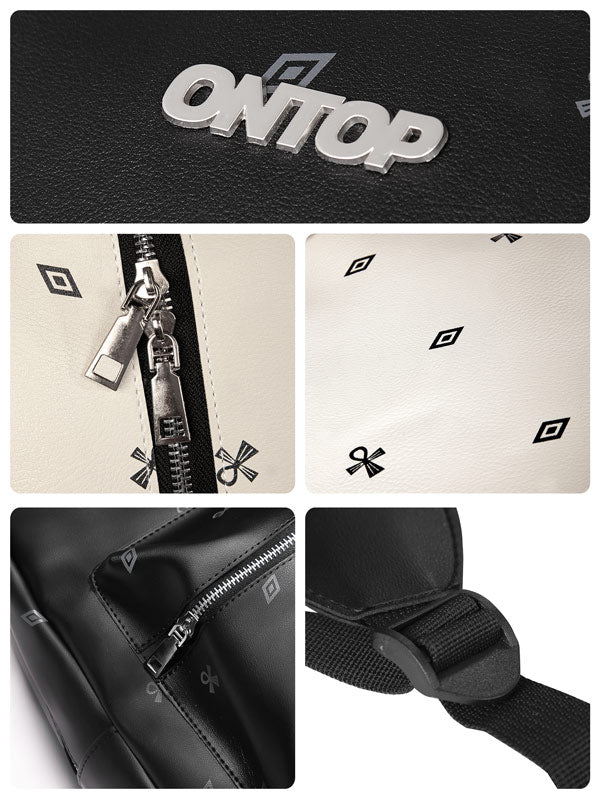 Collage of product details with 'ONTOP' branding on a black background.