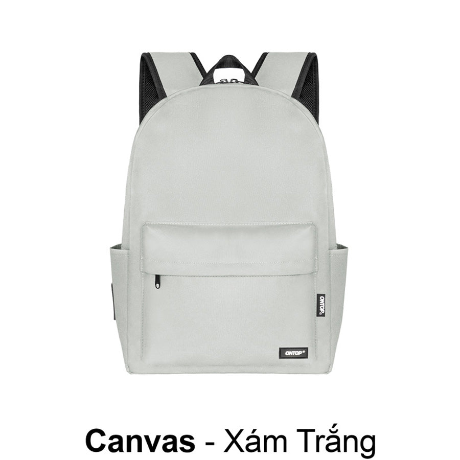 Gray backpack on a white background