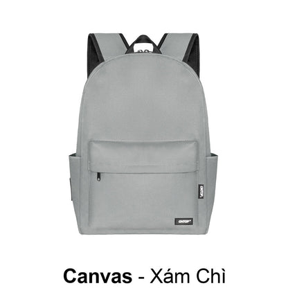 Gray backpack on a white background