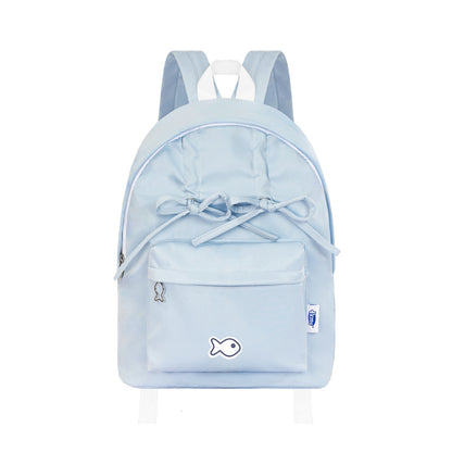 Blue Backpack with Fish logo