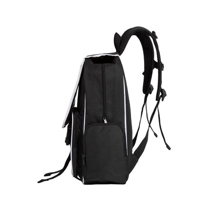 Black backpack on a white background