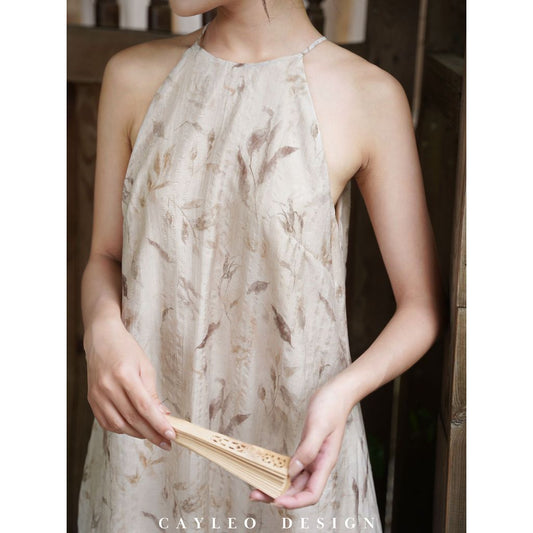 Elegant Printed Pocket Maxi Dress