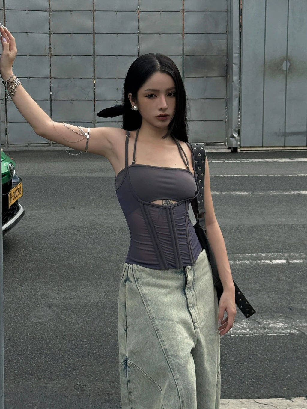 Melios Mesh Top - Dark Blue