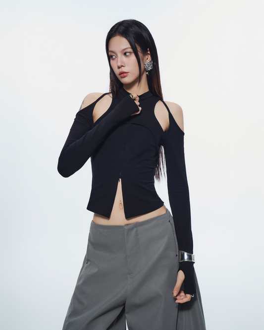 Caspian Long Sleeve Top in Black – Bunnyhill Concept