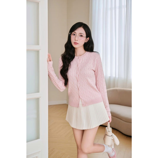 Cable Button Cardigan