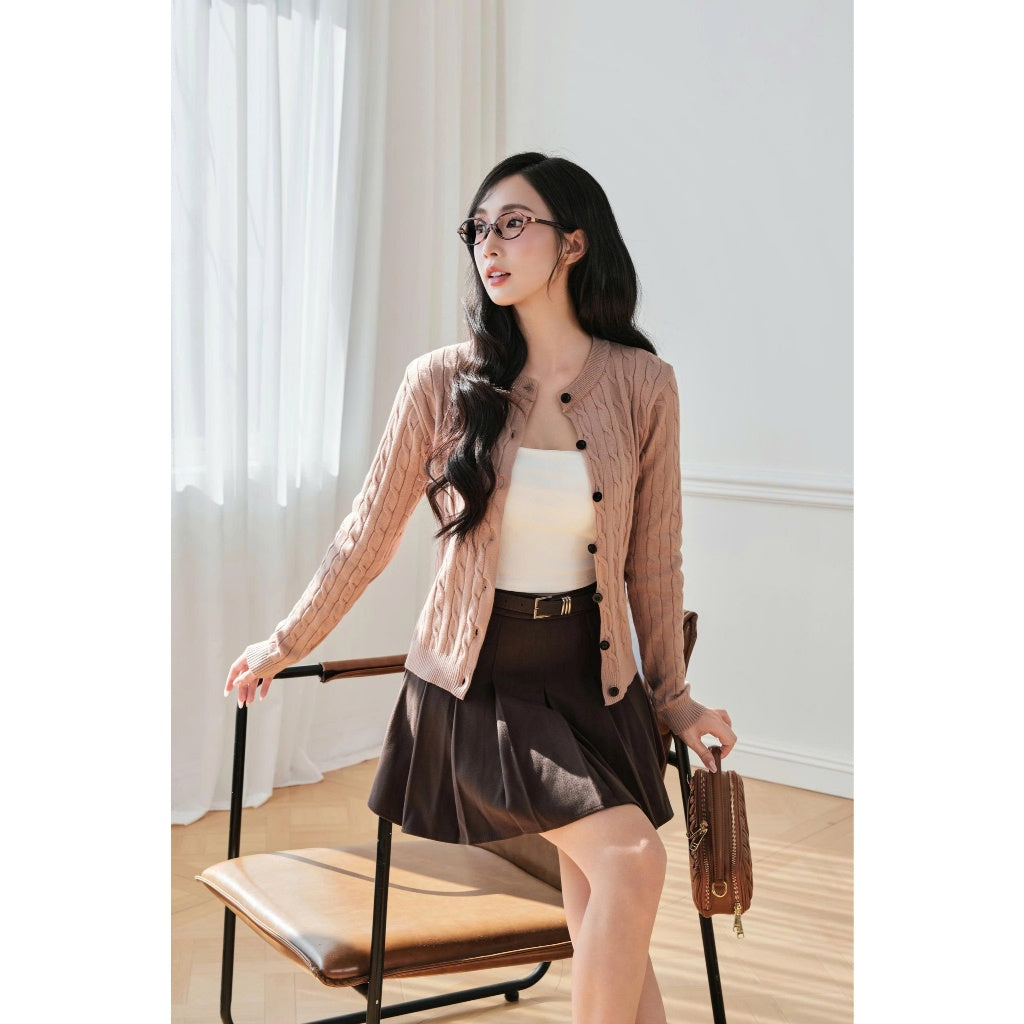 Cable Button Cardigan