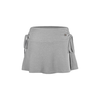 Gray skirt with tie sides on a white background