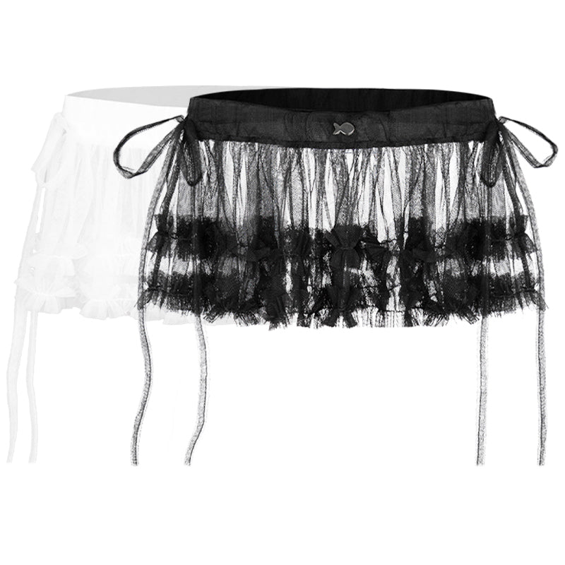 Black tulle skirt with a white background