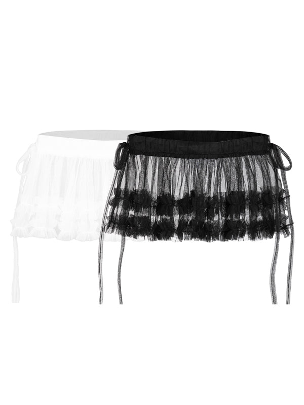Black tulle skirt with white base on a white background