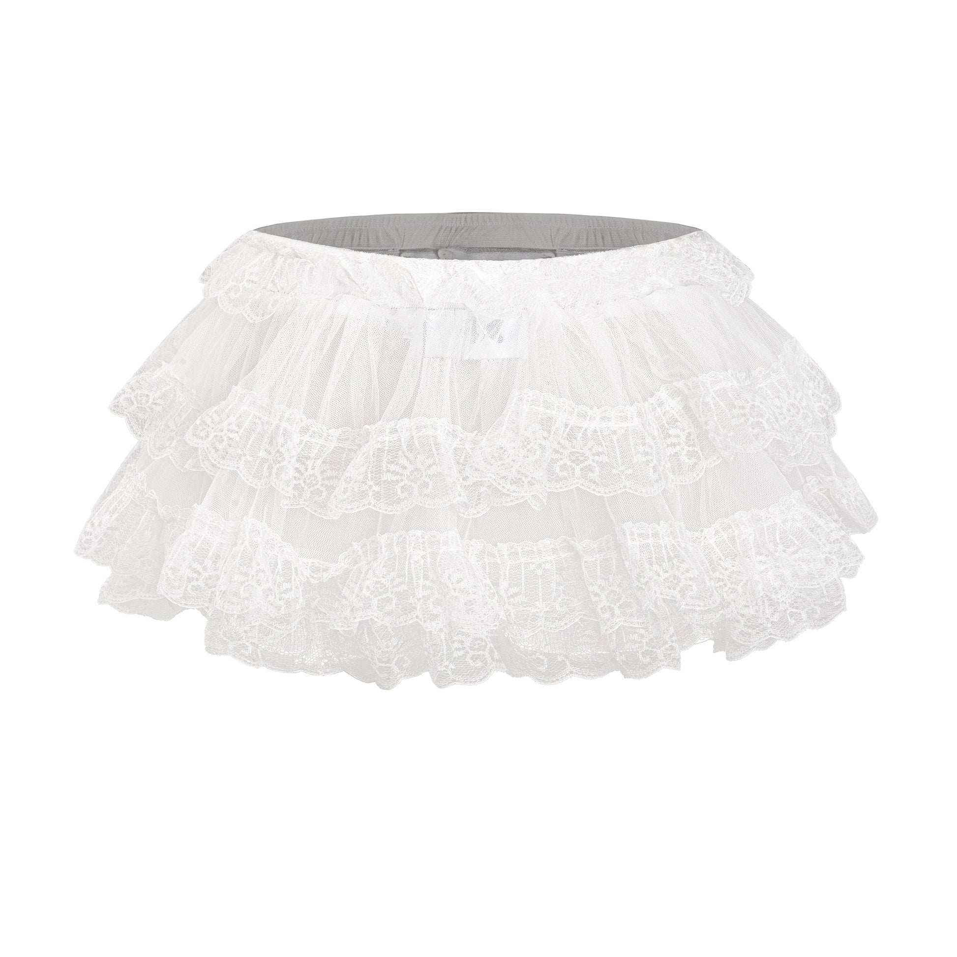 White petticoat on a white background