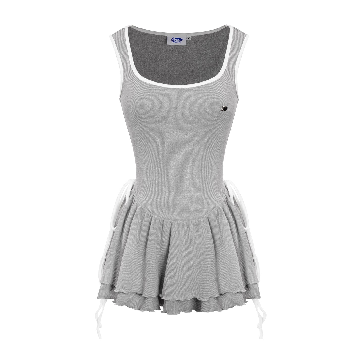 Gray tank top with a skirt on a white background