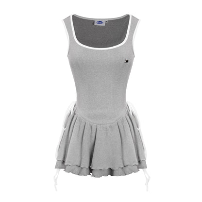Gray tank top with a skirt on a white background