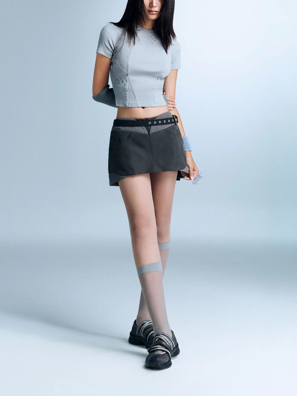 GREY SAIRA SKIRT