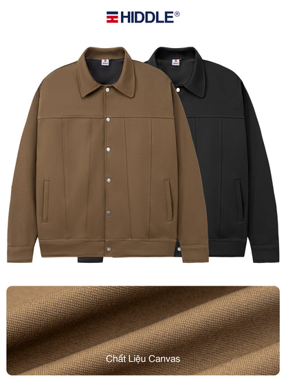 Brown and black jackets with Hiddle logo on a white background