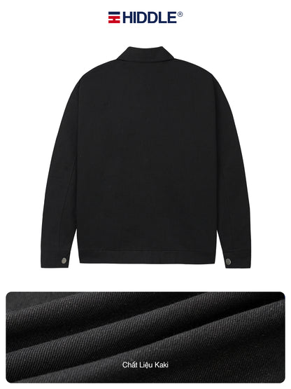 Black jacket with Hiddle logo on a white background