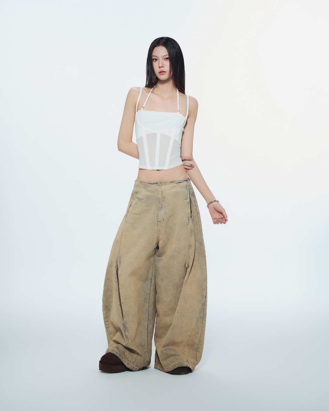 Slim-fit mesh layering shirt – side angle