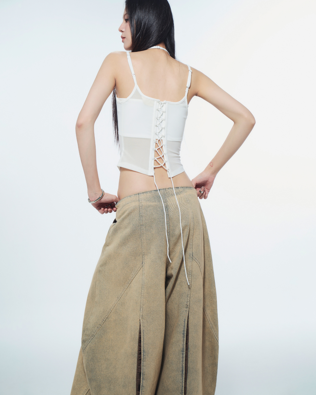Melios White Mesh Top