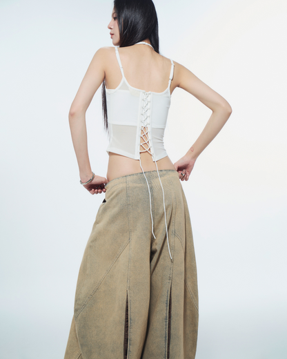Melios White Mesh Top