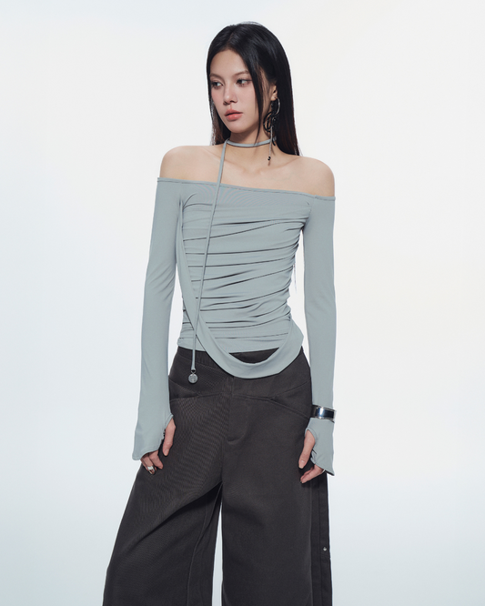 Melvin Long Sleeve Top - Blue Grey