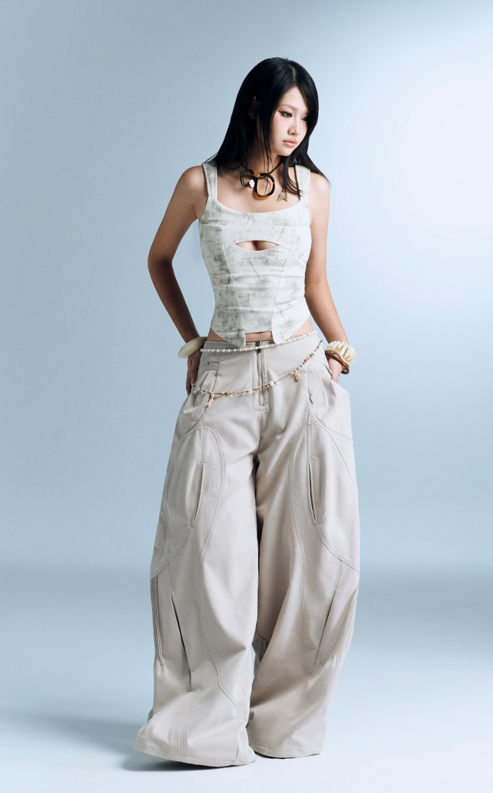 MARBLE WHITE SAIDE TOP