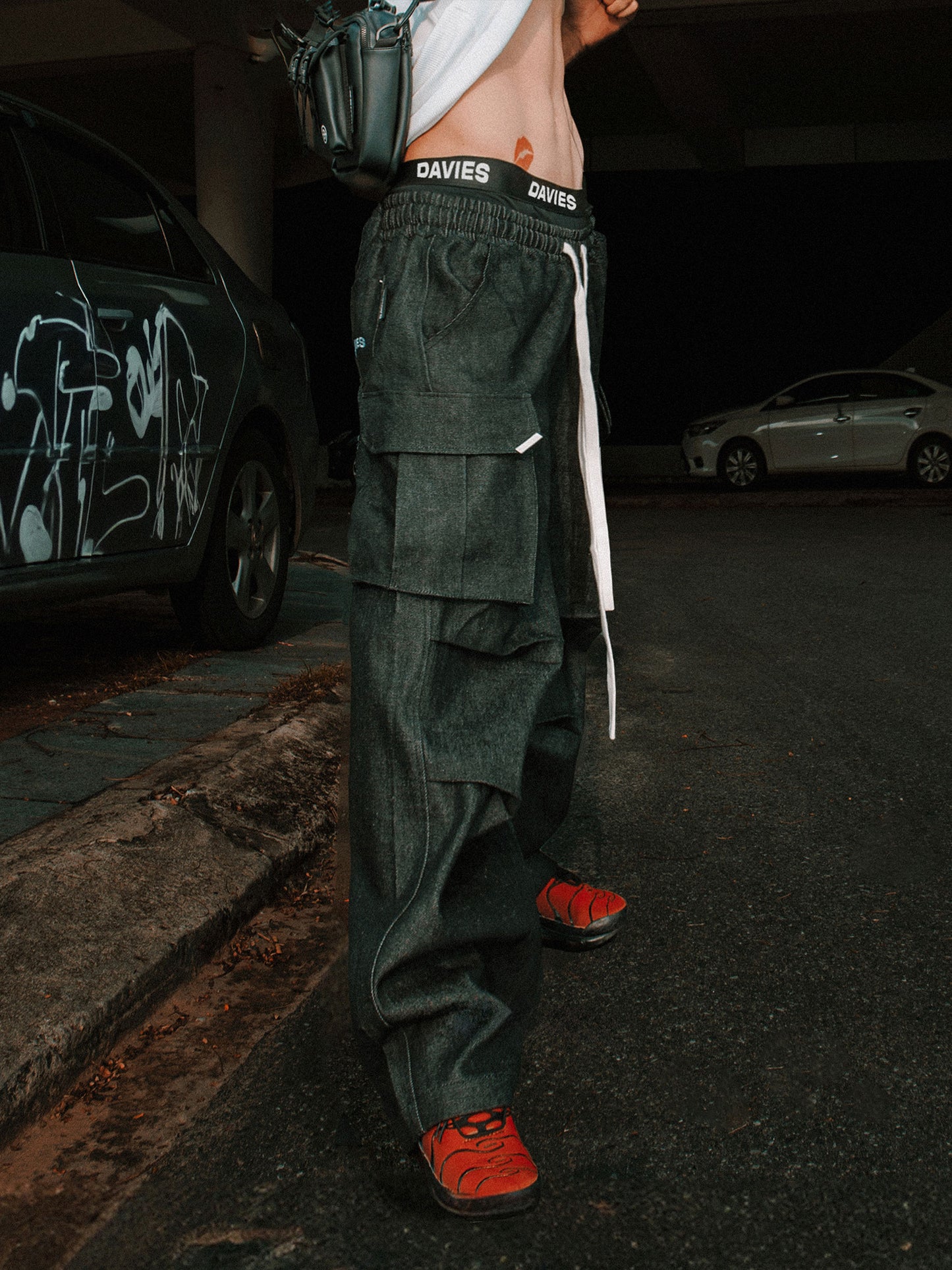 Denim Cargo Pants