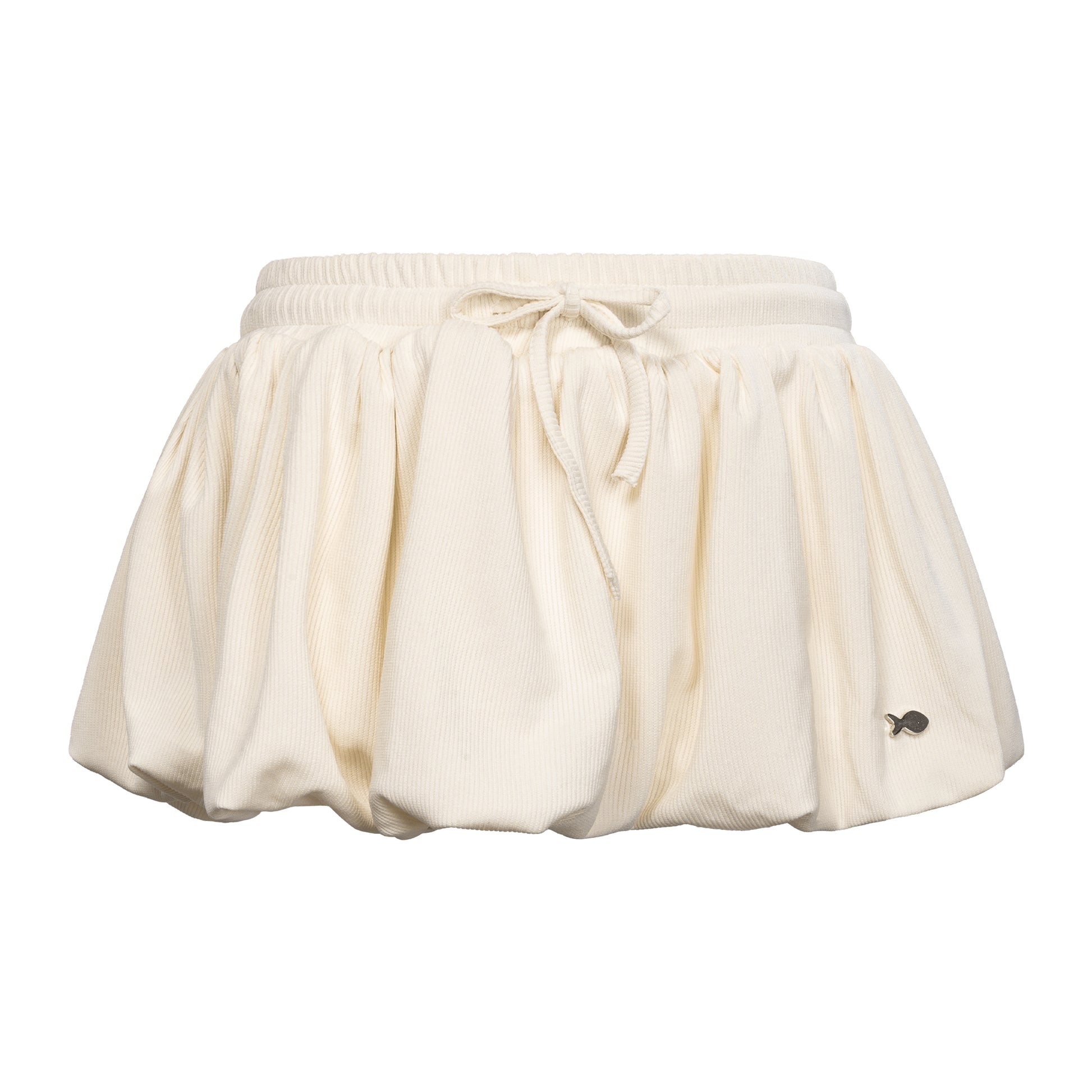 White skirt with a tie waist on a white background