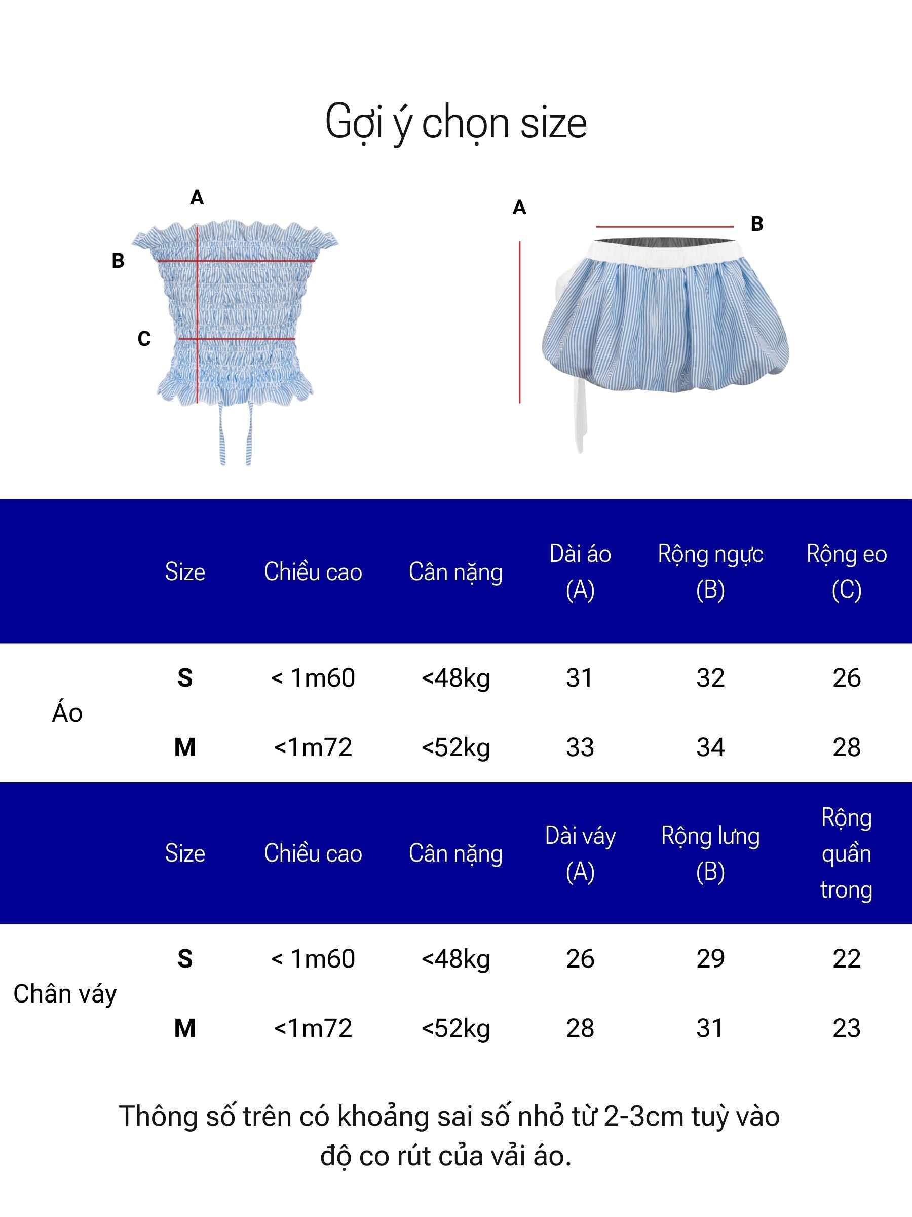 Size chart for children's clothing with measurements and dimensions.