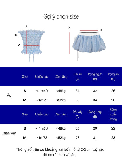 Size chart for children's clothing with measurements and dimensions.
