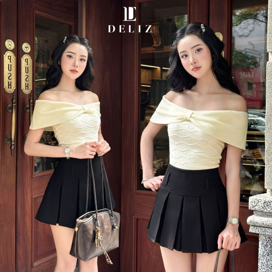 Heart-Knit Off-Shoulder