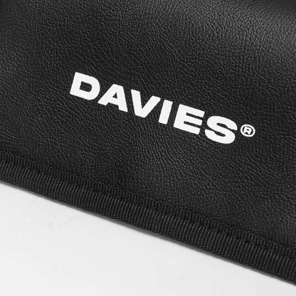 Black leather strap with 'DAVIES' logo on a white background