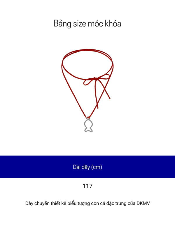 Measurement chart for keychain size with a red string diagram and measurement of 117 cm.