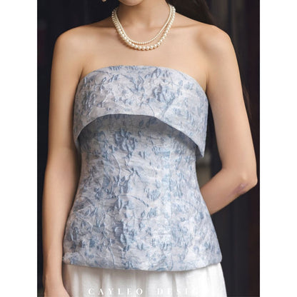 Elegant Floral Embroidered Bustier Top